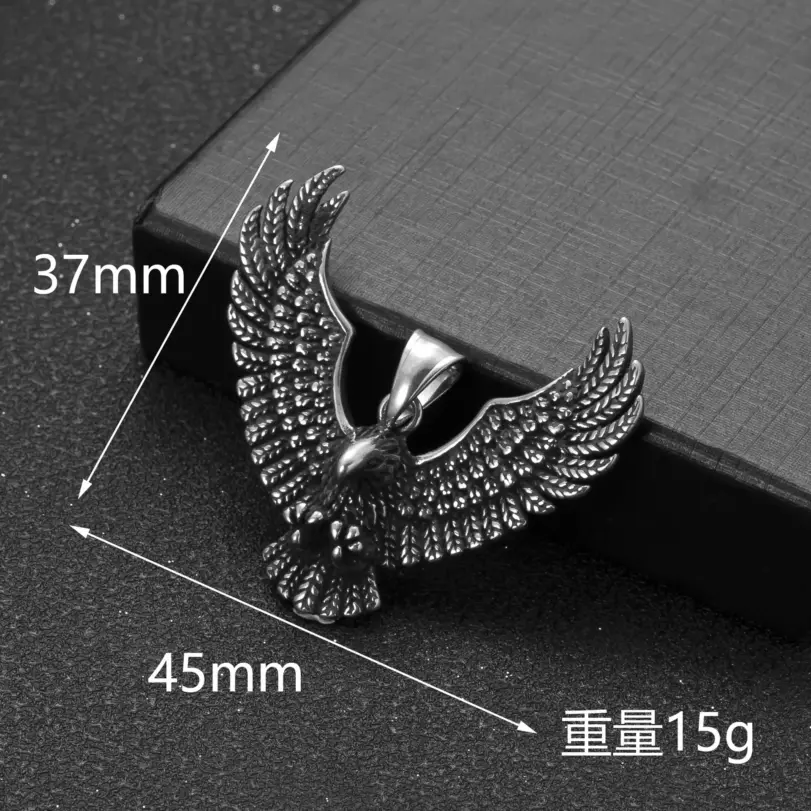 HNSP 316L Acero inoxidable estilo vikingo collar con colgante de águila para hombres accesorios de joyería gótica Punk 4