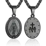 Colgante de la Virgen María HNSP, Medalla Milagrosa, Collar Católico de Acero Inoxidable, Joyería Religiosa para Hombres y Mujeres, Regalo 6