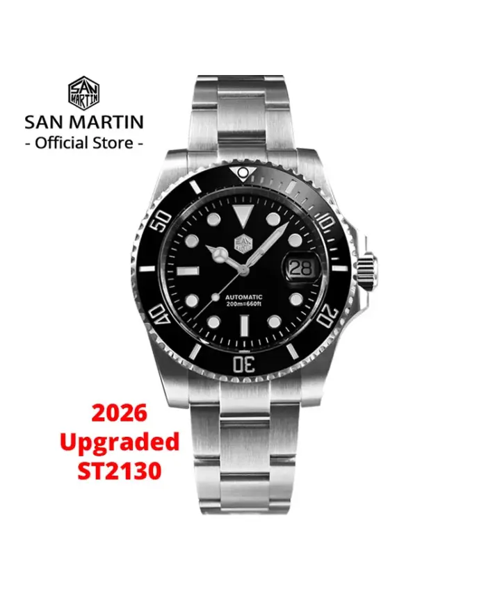 San Martin versión mejorada 40mm Water Ghost Diver reloj hombres relojes mecánicos automáticos de lujo zafiro impermeable 200m SN0017 1