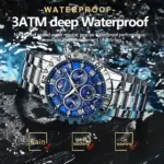 POEDAGAR, reloj militar de lujo para hombre, reloj de pulsera deportivo de cuarzo para hombre, cronógrafo luminoso resistente al agua, relojes de acero inoxidable para hombre 3