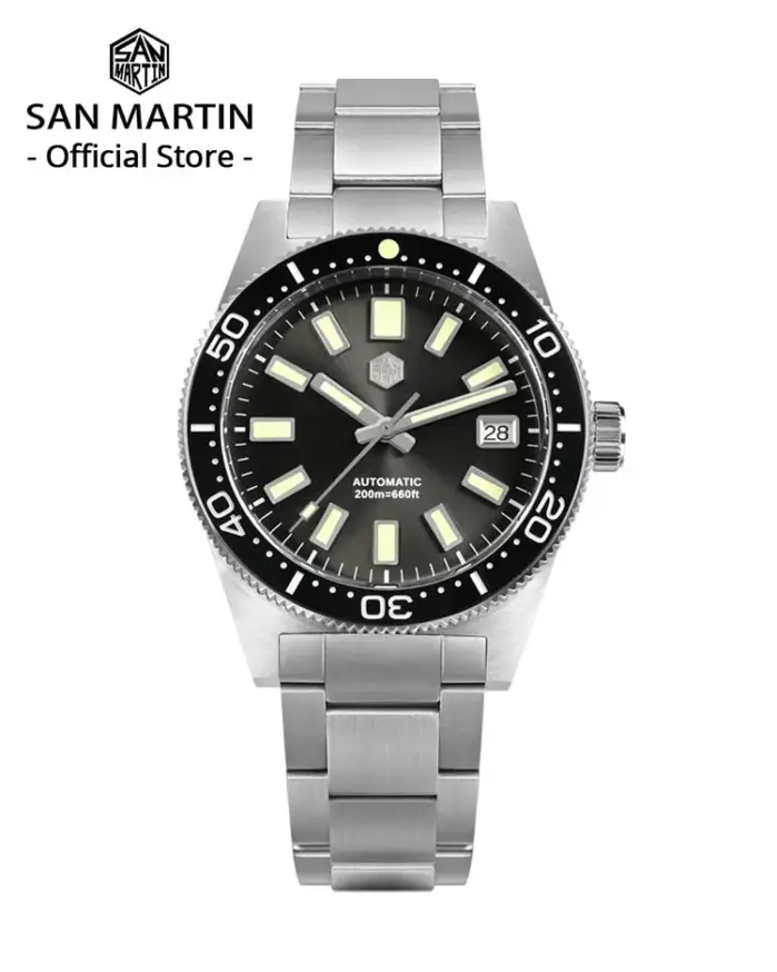 Reloj de buceo San Martin 62mas 39mm clásico NH35 hombres relojes mecánicos automáticos zafiro impermeable 200m SLN C3 luminoso SN0007 1