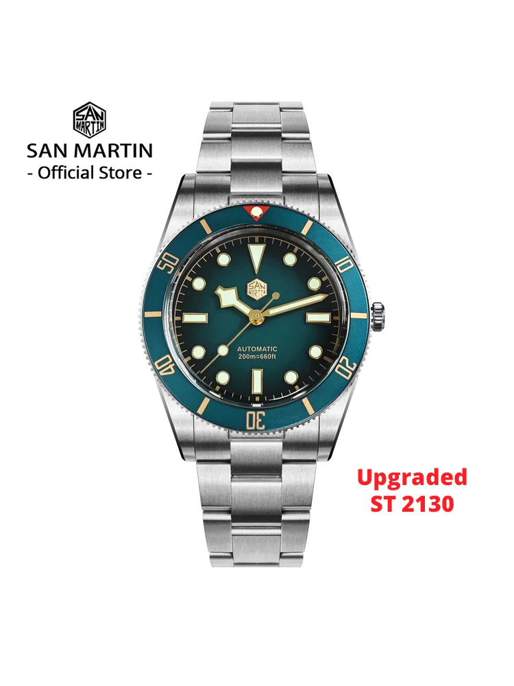 Reloj de Buceo San Martin Nuevo y Mejorado de 37 mm BB54 Vintage para Hombre, ST2130 Automático Mecánico, Zafiro Luminoso, Resistente al Agua 200 m SN0138 1 Reloj de Buceo San Martin Nuevo y Mejorado de 37 mm BB54 Vintage para Hombre, ST2130 Automático Mecánico, Zafiro Luminoso, Resistente al Agua 200 m SN0138 1