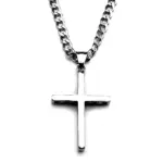HNSP-collar con colgante de cruz de acero inoxidable 316L para hombre, estilo minimalista, accesorios de joyería, regalo 4