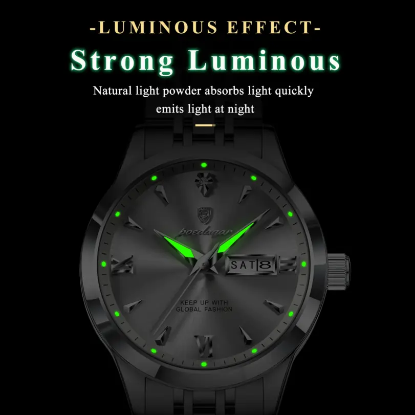 Reloj Original POEDAGAR para Mujer, Resistente al Agua, Luminoso, con Fecha y Día de la Semana, Reloj de Cuarzo de Acero Inoxidable para Mujer 3