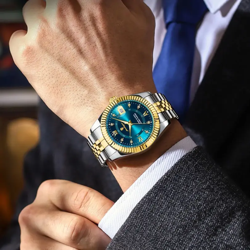 Reloj de pulsera POEDAGAR de marca de lujo para hombre, reloj luminoso resistente al agua con fecha para hombre, relojes deportivos de cuarzo de acero inoxidable de alta calidad para hombre 5