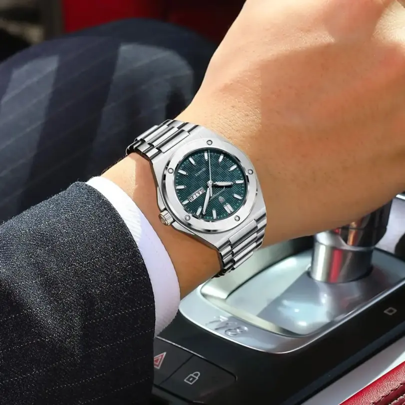 Reloj POEDAGAR Original para Hombre, Reloj de Pulsera de Cuarzo con Fecha y Semana, Reloj Deportivo de Lujo para Hombre, Resistente al Agua, Luminoso, de Acero Inoxidable 6