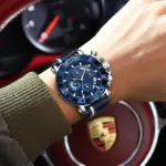 Reloj POEDAGAR de alta calidad para hombre, resistente al agua, fecha luminosa, reloj de moda para hombre, cronógrafo de cuero, relojes de cuarzo para hombre + caja 5