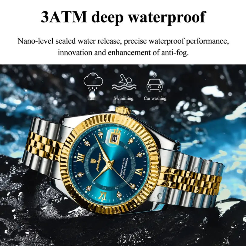 Reloj de pulsera POEDAGAR de marca de lujo para hombre, reloj luminoso resistente al agua con fecha para hombre, relojes deportivos de cuarzo de acero inoxidable de alta calidad para hombre 3
