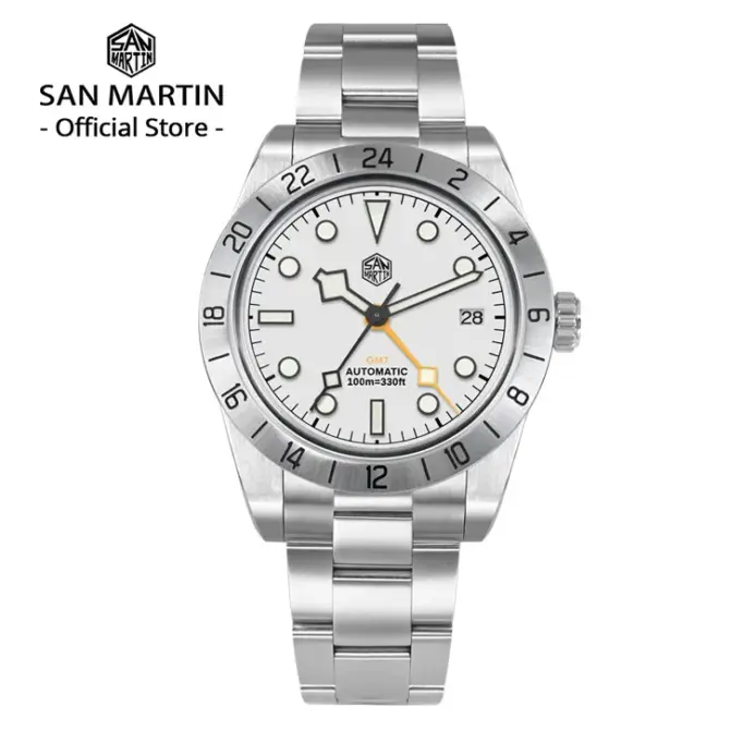 San Martin nuevo 39mm NH34 BB GMT reloj mecánico automático reloj deportivo zafiro luminoso impermeable 100m para hombres reloj SN0054 1