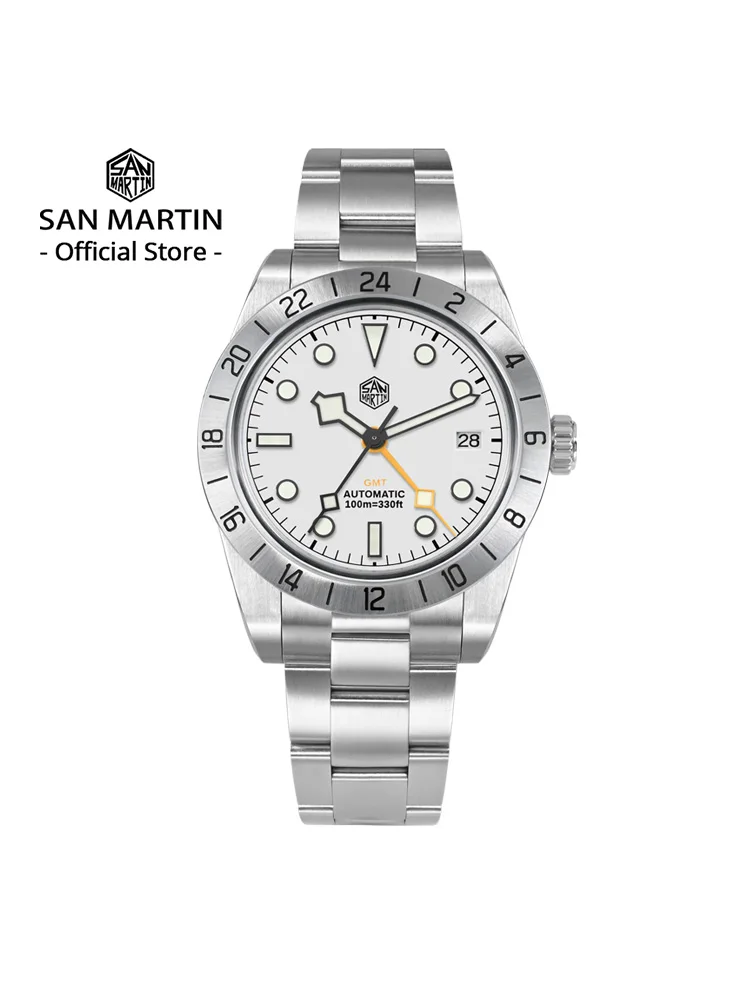 San Martin nuevo 39mm NH34 BB GMT reloj mecánico automático reloj deportivo zafiro luminoso impermeable 100m para hombres reloj SN0054 1 San Martin nuevo 39mm NH34 BB GMT reloj mecánico automático reloj deportivo zafiro luminoso impermeable 100m para hombres reloj SN0054 1