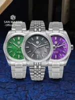 San Martin 39mm MOP Dial deporte Gada reloj de lujo vestido hombres Miyota 90S5 reloj de pulsera mecánico automático impermeable 100m SN0144 2