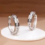 Nuevos pendientes de circón brillantes de Plata de Ley 925, pendientes redondos circulares para mujer, joyería elegante de moda, regalos de fiesta de cumpleaños 1
