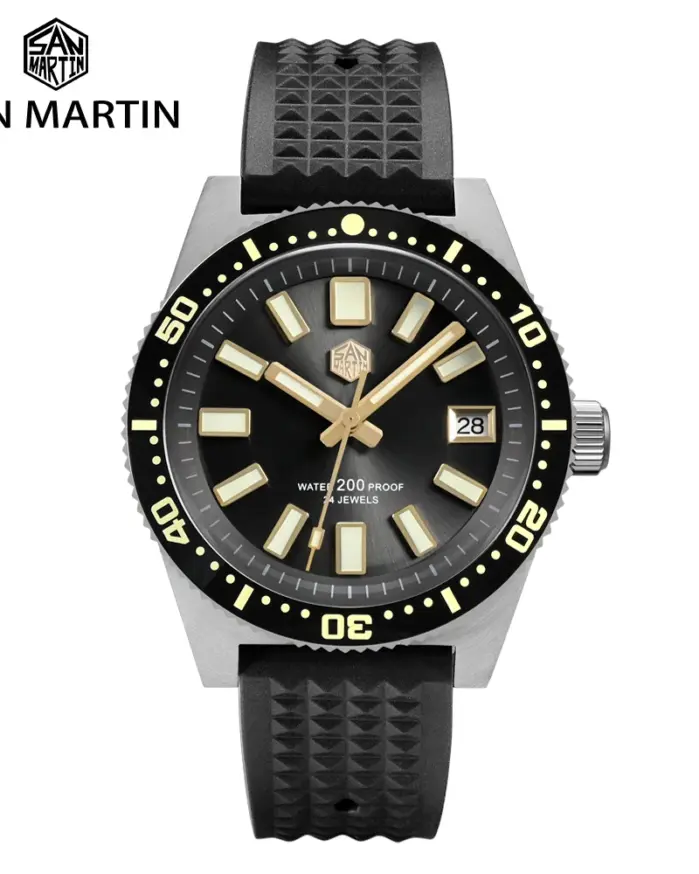 Reloj de buceo San Martin oficial 40mm 62mas V3 para hombre Kanagawa surf Dial NH35 mecánico automático 20Bar correa de goma SN0007 1