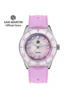 Reloj de Pulsera para Mujer San Martin 2026 de 32.5mm, Elegante y Lujoso, Reloj de Cuarzo, Moda Femenina, Esfera Guilloché con Madreperla, Zafiro, Resistente al Agua 200m, SN0151 1