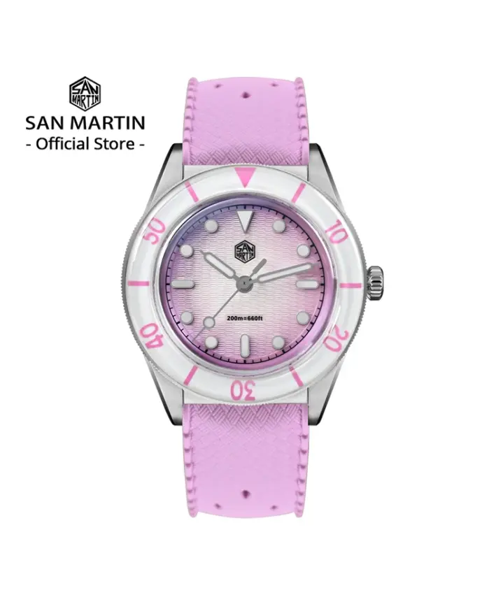 Reloj de Pulsera para Mujer San Martin 2026 de 32.5mm, Elegante y Lujoso, Reloj de Cuarzo, Moda Femenina, Esfera Guilloché con Madreperla, Zafiro, Resistente al Agua 200m, SN0151 1