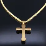 HNSP 316L collar de cadena cruzada de acero inoxidable colgante para hombres accesorios de joyería de circón de lujo masculino 3