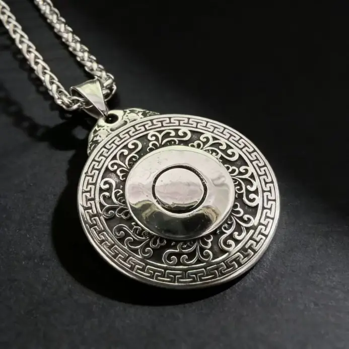 HNSP 316L Acero inoxidable diseño en relieve dragón tótem colgante collar para hombres accesorio de joyería Vintage 2
