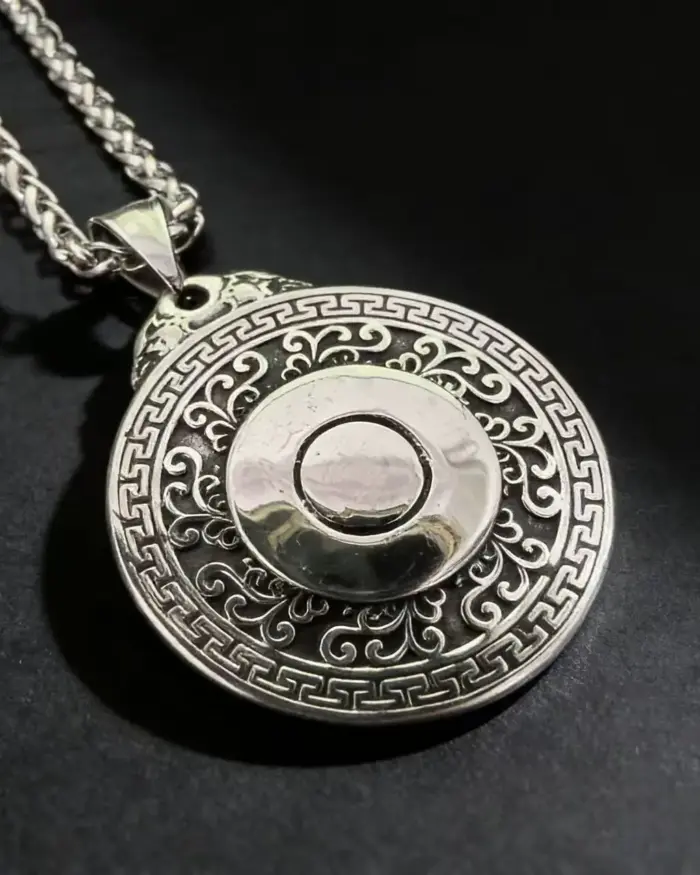 HNSP 316L Acero inoxidable diseño en relieve dragón tótem colgante collar para hombres accesorio de joyería Vintage 2