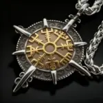 HNSP 316L Acero inoxidable vikingo runa brújula colgante collar para hombres accesorios de joyería 1