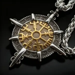 HNSP 316L Acero inoxidable vikingo runa brújula colgante collar para hombres accesorios de joyería 1