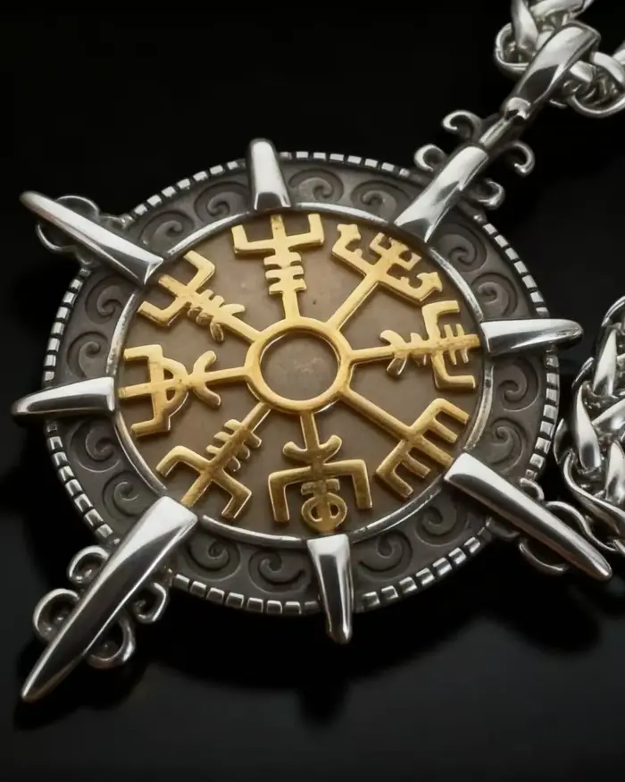 HNSP 316L Acero inoxidable vikingo runa brújula colgante collar para hombres accesorios de joyería 1