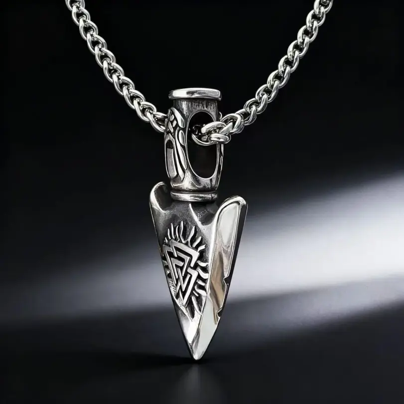 HNSP-collar con colgante de acero inoxidable 316L con nudo de Odín estilo vikingo para hombre, accesorios de joyería 3