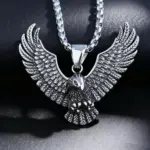 HNSP 316L Acero inoxidable estilo vikingo collar con colgante de águila para hombres accesorios de joyería gótica Punk 1