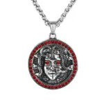 HNSP-collar con colgante de Medusa de mitología nórdica para hombre, accesorios de joyería de acero inoxidable 316L 6