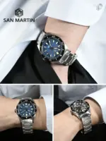 Reloj de buceo San Martin 62mas 39mm clásico NH35 hombres relojes mecánicos automáticos zafiro impermeable 200m SLN C3 luminoso SN0007 4 Reloj de buceo San Martin 62mas 39mm clásico NH35 hombres relojes mecánicos automáticos zafiro impermeable 200m SLN C3 luminoso SN0007 4
