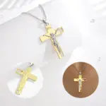 collar con crucifijo de Plata de Ley 925, cruz de Jesús, colgante de oro de 18K, amuleto cristiano, joyería creativa, regalo para hombres y mujeres 4