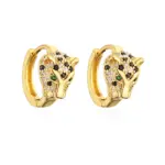 nueva moda Color dorado joyería de boda de acero inoxidable de lujo AAA CZ pendientes de leopardo de circón para regalo elegante de mujer 6