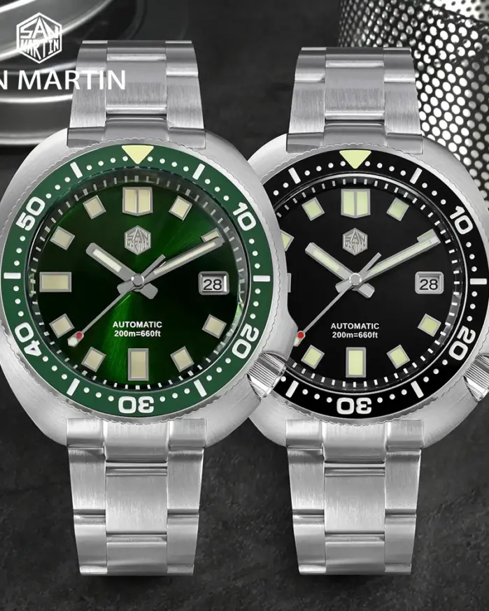 Reloj de buceo San Martin Turtle para hombre, 44mm NH35, reloj de pulsera mecánico automático, zafiro, resistente al agua, Relojes luminosos de 200m SN0047 2