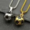 Collar con colgante de fútbol de acero inoxidable HNSP 316L para hombre, joyería para niño, accesorios de fútbol, regalo. 1
