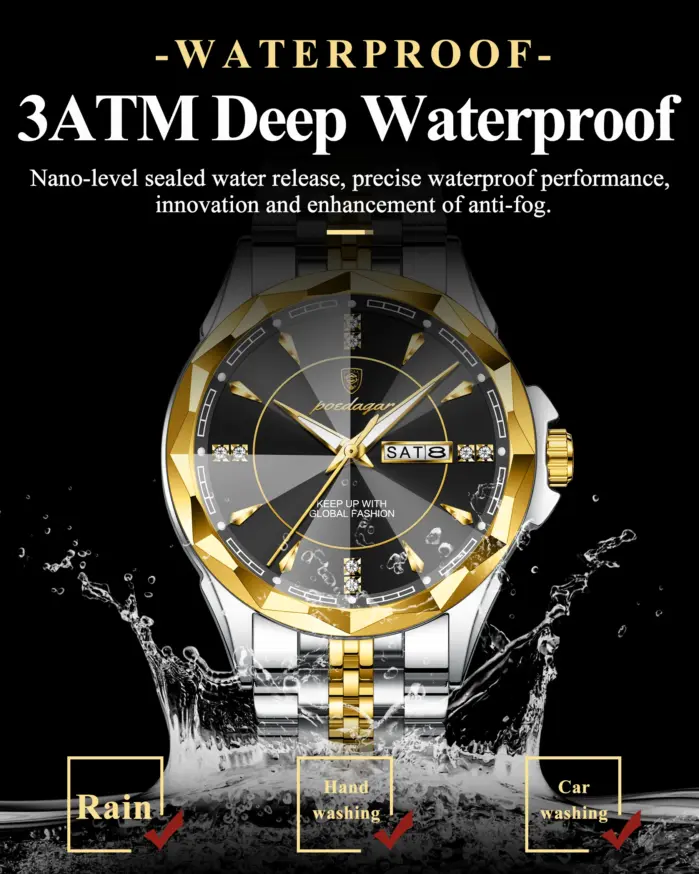 Reloj POEDAGAR Original de Alta Calidad para Hombre, Resistente al Agua, Luminoso, con Fecha y Día de la Semana, Reloj de Lujo para Hombre, Reloj de Cuarzo de Acero Inoxidable 2