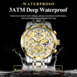 Reloj POEDAGAR de lujo a la moda para hombre, Reloj de pulsera resistente al agua con fecha luminosa para hombre, cronógrafo de acero inoxidable, relojes de cuarzo para hombre 3