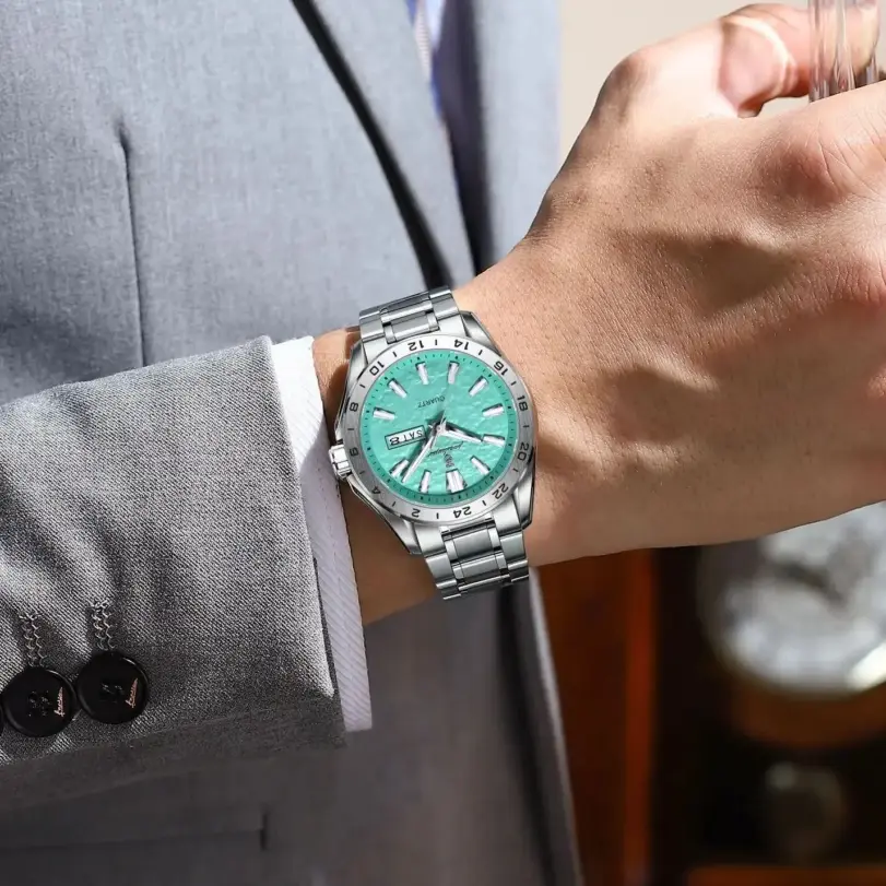 POEDAGAR, reloj de lujo de alta calidad para hombre, reloj de pulsera luminoso resistente al agua para hombre, relojes casuales de cuarzo con fecha y semana para hombre 5
