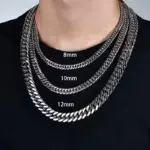 HNSP Cadena de Eslabones Cubanos Miami de Acero Inoxidable 316L para Hombre, Joyería de 7MM/9MM/15MM de Grosor, Accesorios Pesados de Estilo Urbano Punk 5
