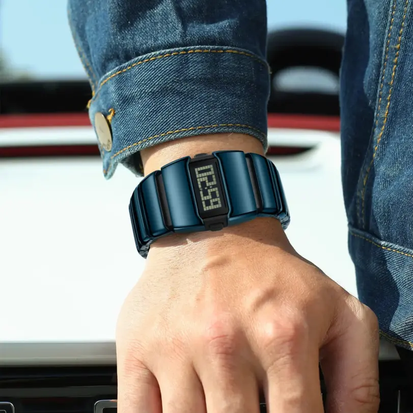 Reloj POEDAGAR Original LED para Hombre, Resistente al Agua, con Calendario Semanal, Alarma, Reloj de Pulsera Deportivo de Acero Inoxidable, Relojes Electrónicos para Hombre 5