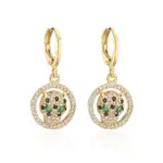 nueva moda Color dorado joyería de boda de acero inoxidable de lujo AAA CZ pendientes de leopardo de circón para regalo elegante de mujer 5