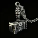 Collar con colgante de martillo de Thor, mitología nórdica, Mjolnir, runa de Odín, de acero inoxidable 316L, para hombre, regalo, accesorios de joyería vikinga. 4