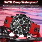 Reloj de pulsera POEDAGAR de lujo para hombre, cronógrafo deportivo, resistente al agua, relojes luminosos con fecha para hombre, Reloj informal de cuarzo de silicona para hombre 3