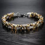 HNSP Pulsera de cadena de motocicleta de acero inoxidable de 8 mm para hombre, estilo urbano, accesorios de joyería para hombre fuerte 3