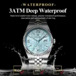 Reloj de pulsera POEDAGAR deportivo para hombre de negocios, Reloj luminoso resistente al agua de acero inoxidable para hombre, relojes de cuarzo de lujo con fecha para hombre, Reloj + caja 2