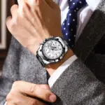 Reloj POEDAGAR militar de negocios para hombre, Reloj de pulsera con calendario luminoso resistente al agua para hombre, relojes de cuarzo de acero inoxidable para hombre, Reloj masculino 5