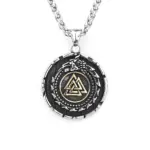 HNSP-collar de cadena con colgante de runas de dragón vikingo para hombre, accesorios de joyería de acero inoxidable 316L 5