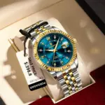 Reloj de pulsera POEDAGAR de marca de lujo para hombre, reloj luminoso resistente al agua con fecha para hombre, relojes deportivos de cuarzo de acero inoxidable de alta calidad para hombre 1