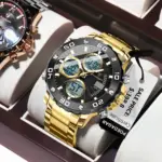 Reloj POEDAGAR Original para hombre, resistente al agua, LED luminoso, fecha, semana, alarma, cronógrafo, reloj para hombre, pantalla de doble horario, relojes de cuarzo para hombre 1