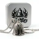 Collar con Colgante de Campana Vikinga de Acero Inoxidable 316L HNSP con Triángulo de Odín para Hombre, Joyería, Accesorios para Motocicleta, Regalo 6