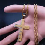 HNSP-collar con colgante de cruz de la Biblia para hombre, empalme de acero inoxidable, accesorios de joyería cristiana religiosa 5