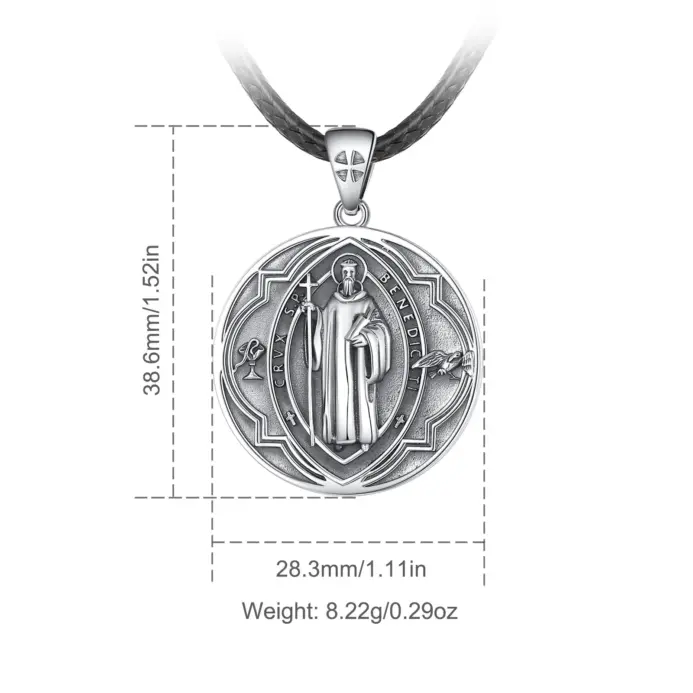 collar de plata de ley 925 con medalla de cuervo cruzado, amuleto religioso, colgante, joyería Vintage, regalo para hombres y mujeres 2